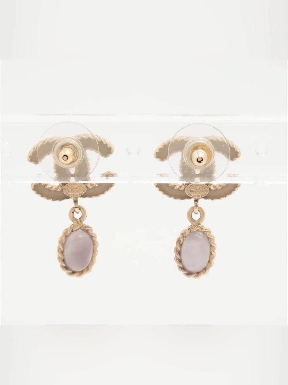 ✨🛍️ Chanel Gold CC Drop Earrings Pierced